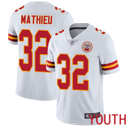 Youth Kansas City Chiefs 32 Mathieu Tyrann White Vapor Untouchable Limited Player Football Nike NFL Jersey